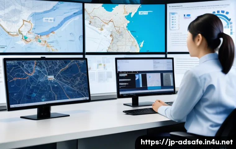 행정안전 직무 전환을 위한 커리어 플랜 - A modern Japanese government office scene focused on administrative safety personnel working collabo...