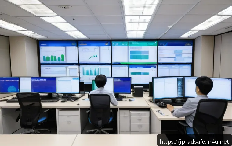 행정안전 직무 필수 소프트웨어 - A modern Japanese municipal office interior with diverse administrative staff working collaborativel...