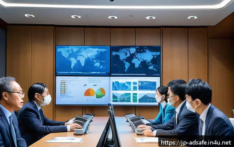 행정안전과 관련된 유관 자격증 - A professional Japanese administrative safety officer in modern office attire, wearing a suit and gl...